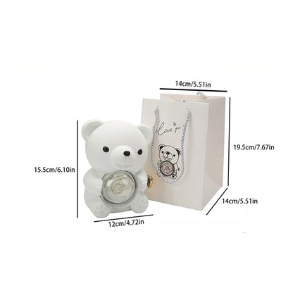 Orsacchiotto Portagioielli Romantico con Rosa Eterna