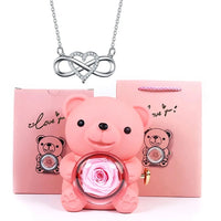 Rosa Con Collana Oro Bianco